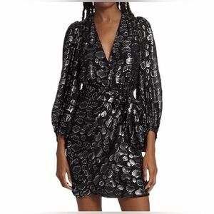 NWT ba&sh Black and Silver Mini Dress Size XS